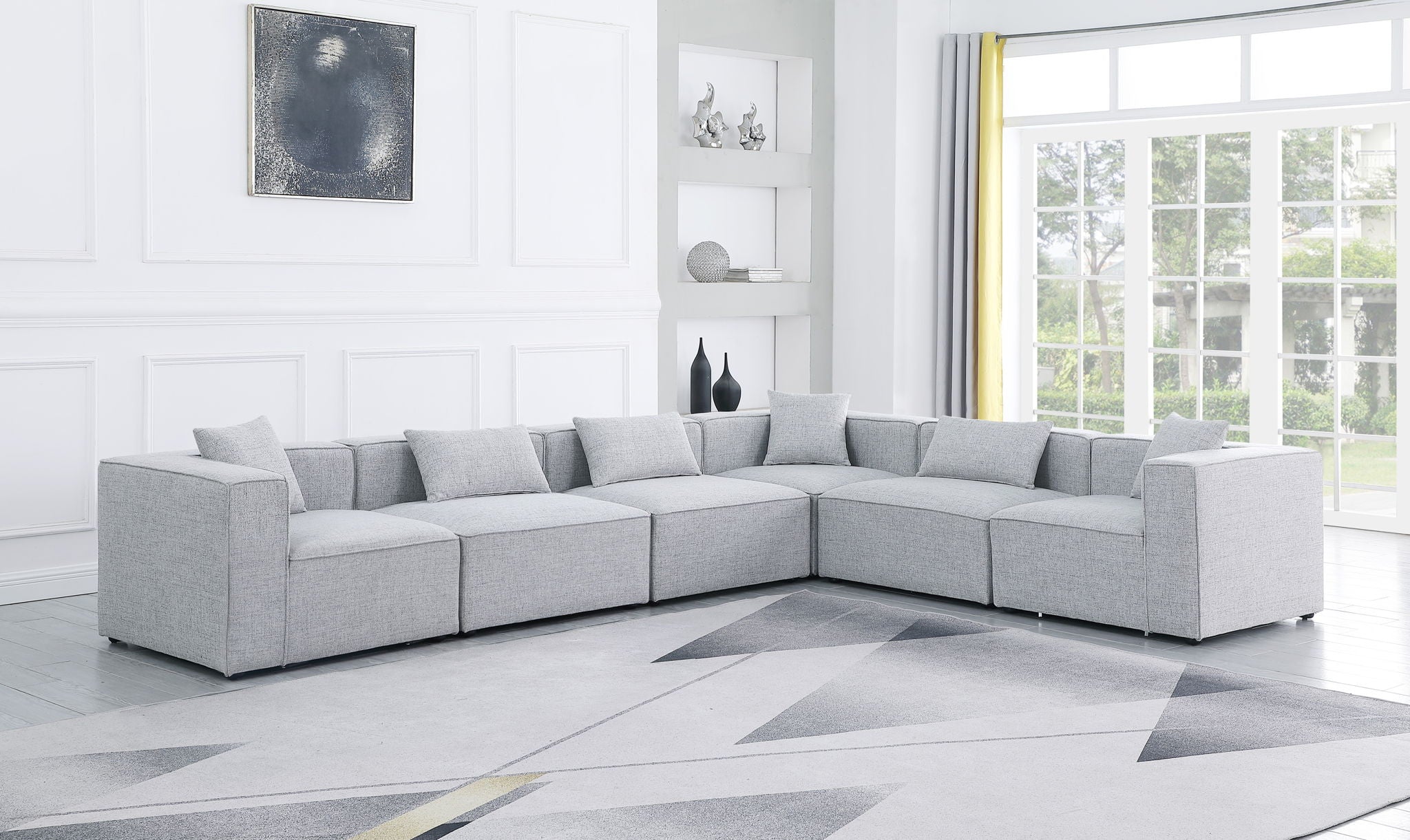 Cube - Linen 6 Piece Modular Corner Sectional - Urban Living Furniture (Los Angeles, CA)