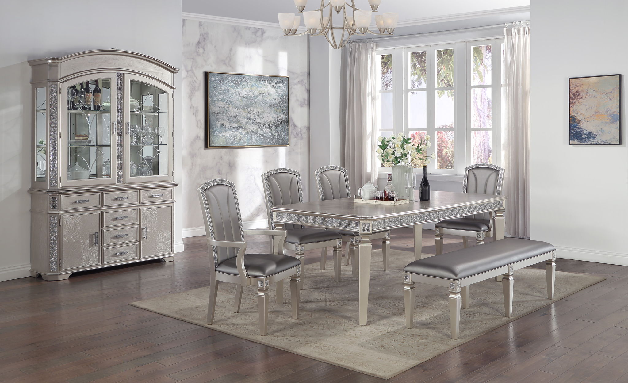 Klina - Bench - Silver - Urban Living Furniture (Los Angeles, CA)