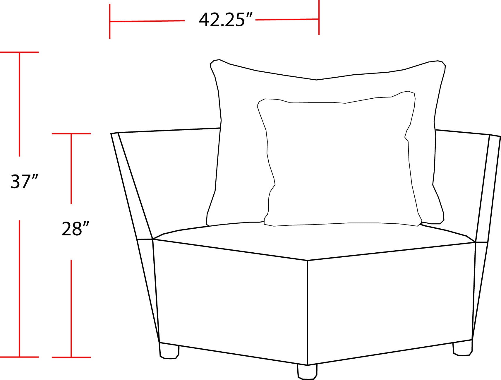 Recess - Corner Chair With 1 Back And 1 Toss Pillow - Reptile Blue - Urban Living Furniture (Los Angeles, CA)