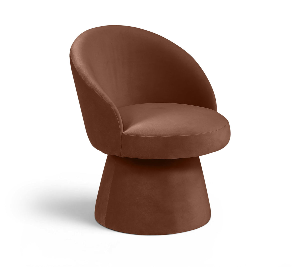 Selene - Velvet Performance Fabric Upholstered Swivel Dining Chair - Cognac