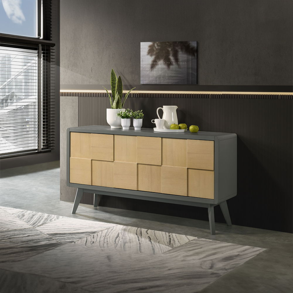 Blayde - Server - Light Gray & Natural Finish - Urban Living Furniture (Los Angeles, CA)