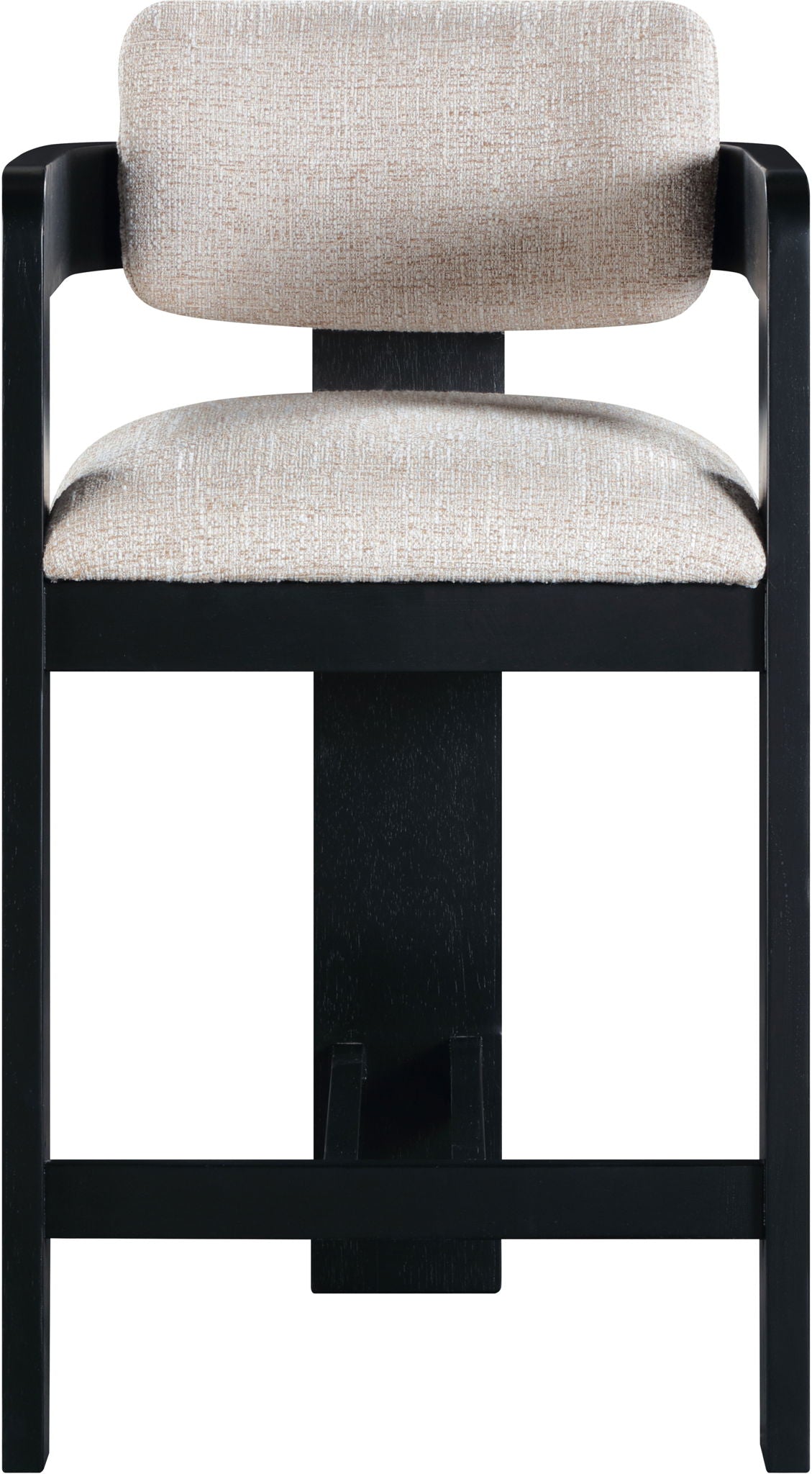 Sacha - Linen Stool With Black Base - Urban Living Furniture (Los Angeles, CA)