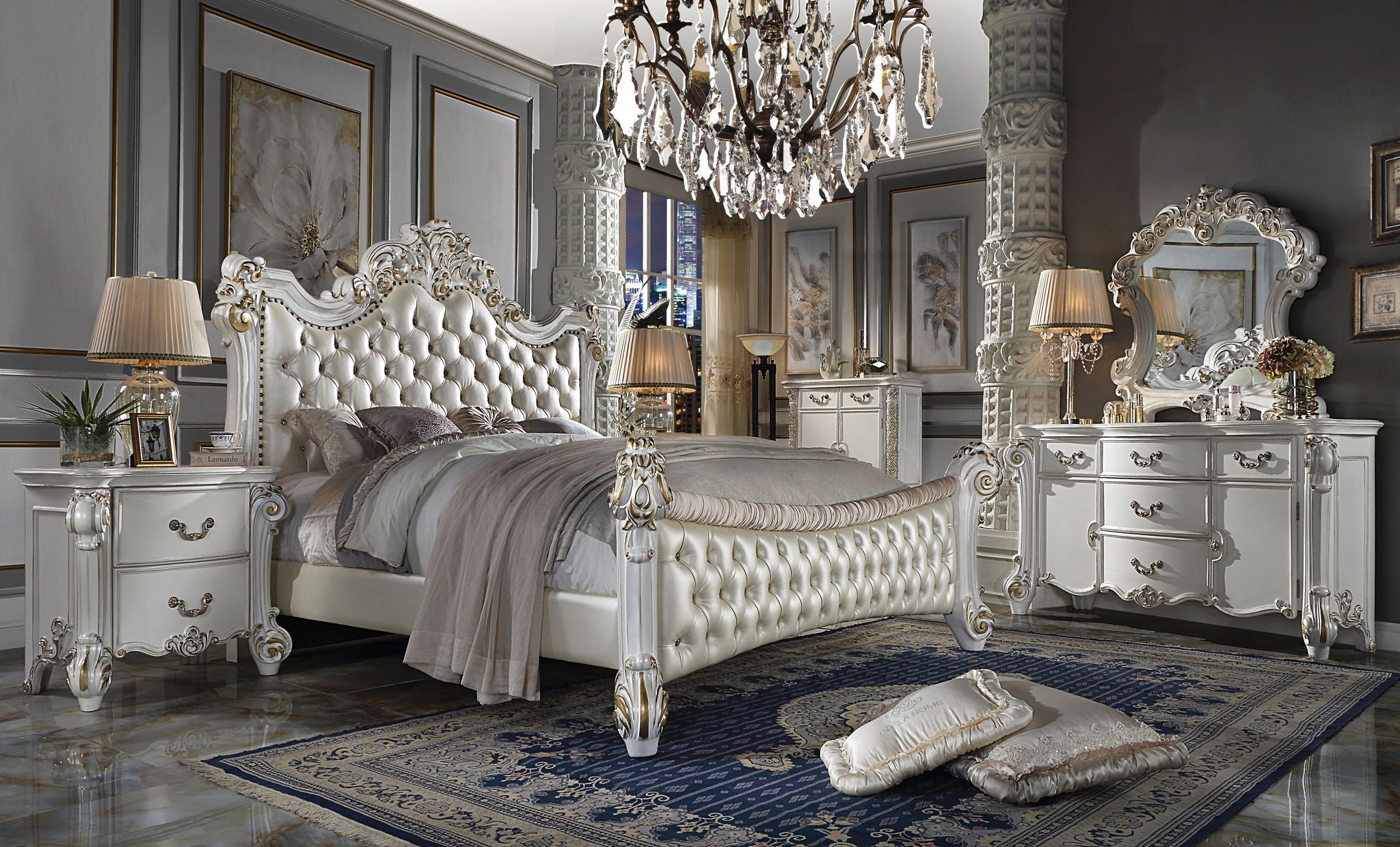 Vendom - Mirror - Antique Pearl Finish - Urban Living Furniture (Los Angeles, CA)