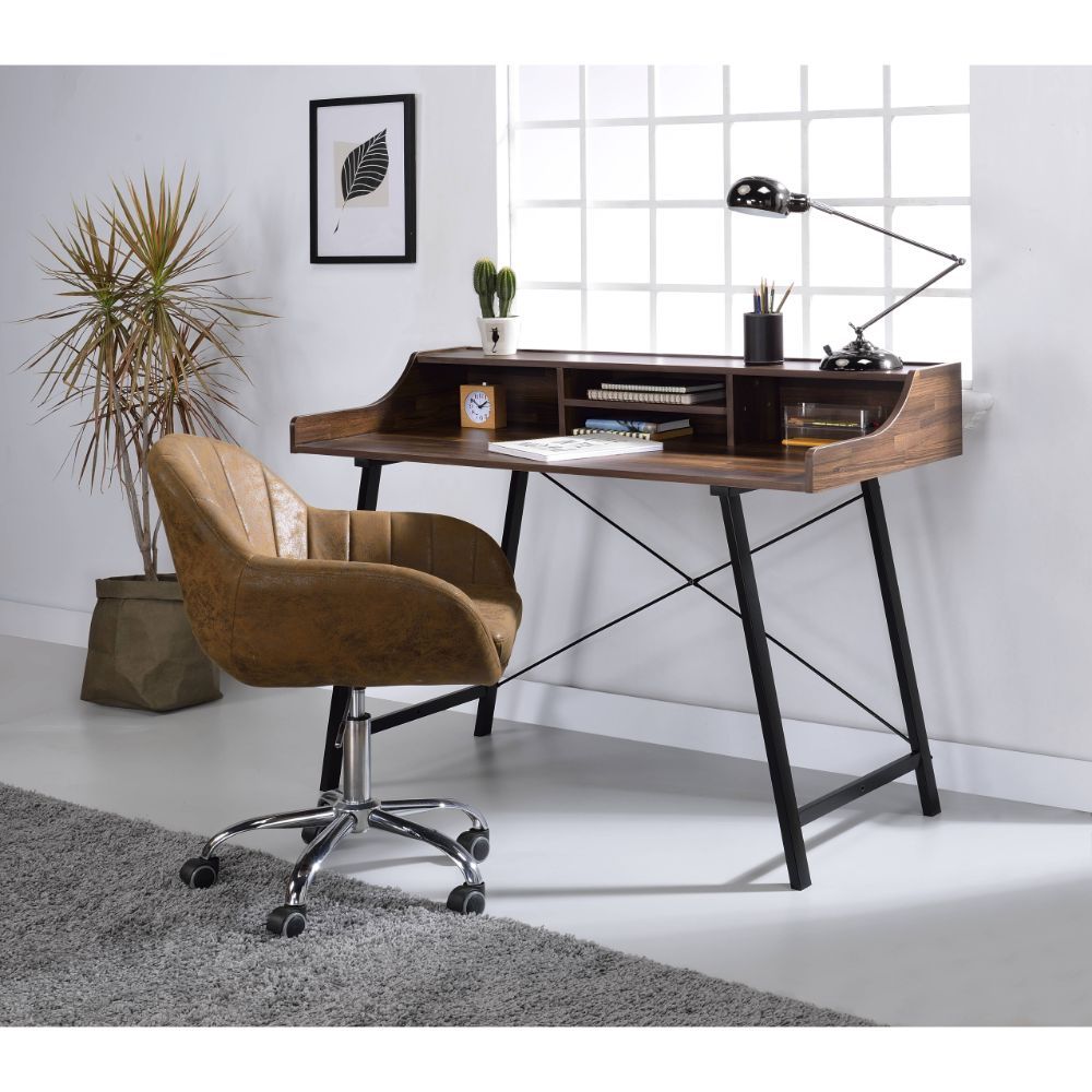 Sange - Desk - Walnut & Black - Urban Living Furniture (Los Angeles, CA)