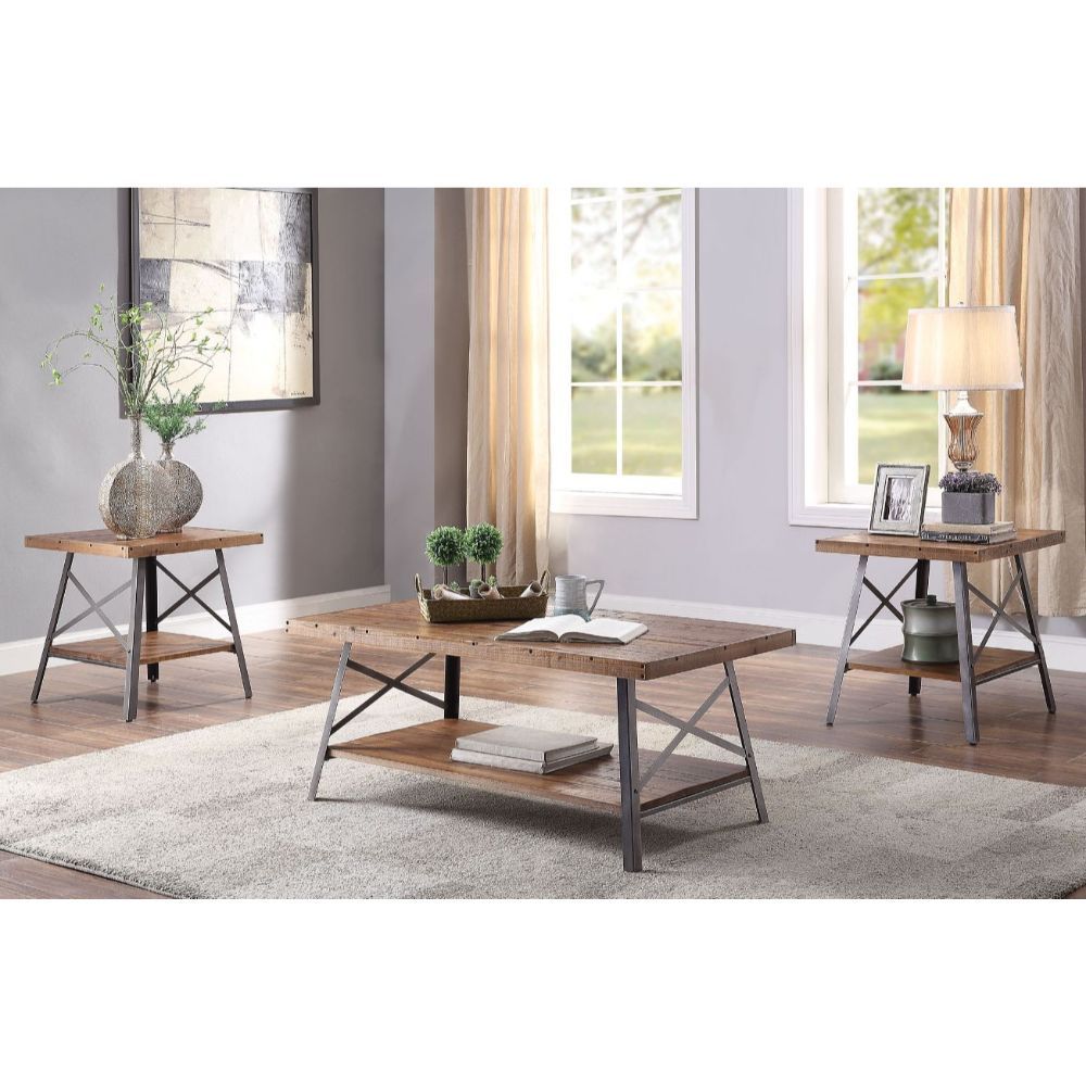 Ikram - Coffee Table - Weathered Oak & Sandy Black - Urban Living Furniture (Los Angeles, CA)
