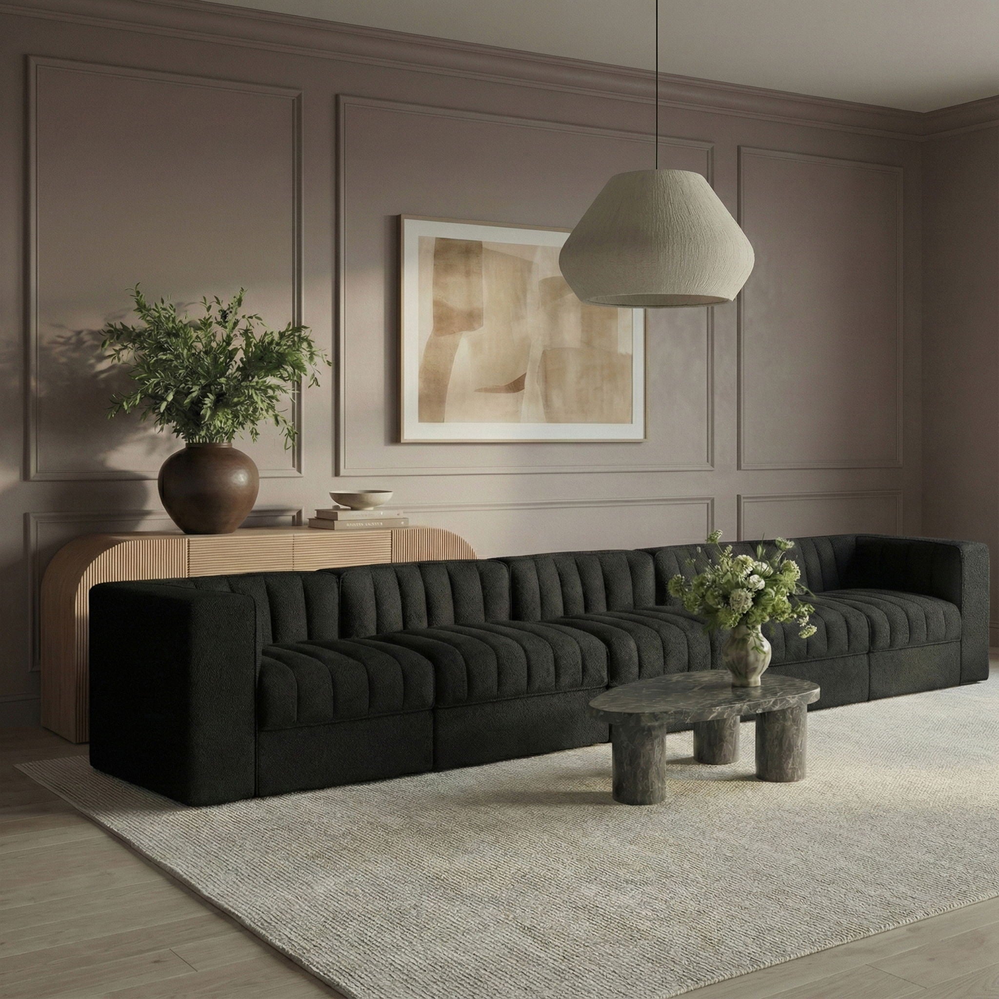 Rummi - Velvet Performance Fabric Upholstered 5 Piece Modular Sofa - Urban Living Furniture (Los Angeles, CA)