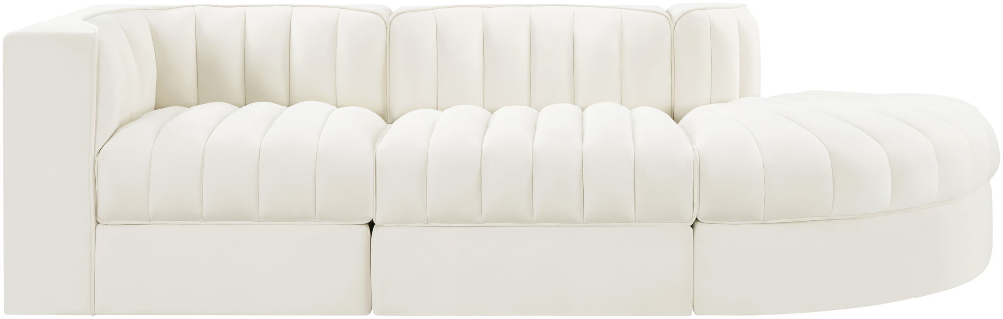 Rummi - Velvet Performance Fabric Upholstered 3 Piece Modular Sectional - Urban Living Furniture (Los Angeles, CA)