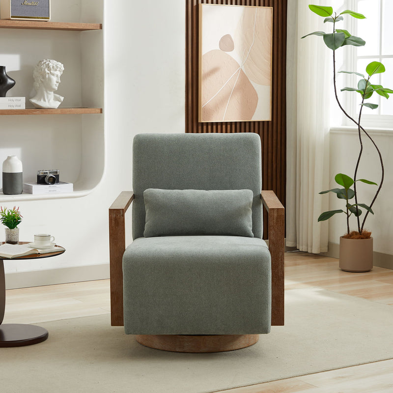 Swivel Modern Upholstered Accent Chair With Armrests