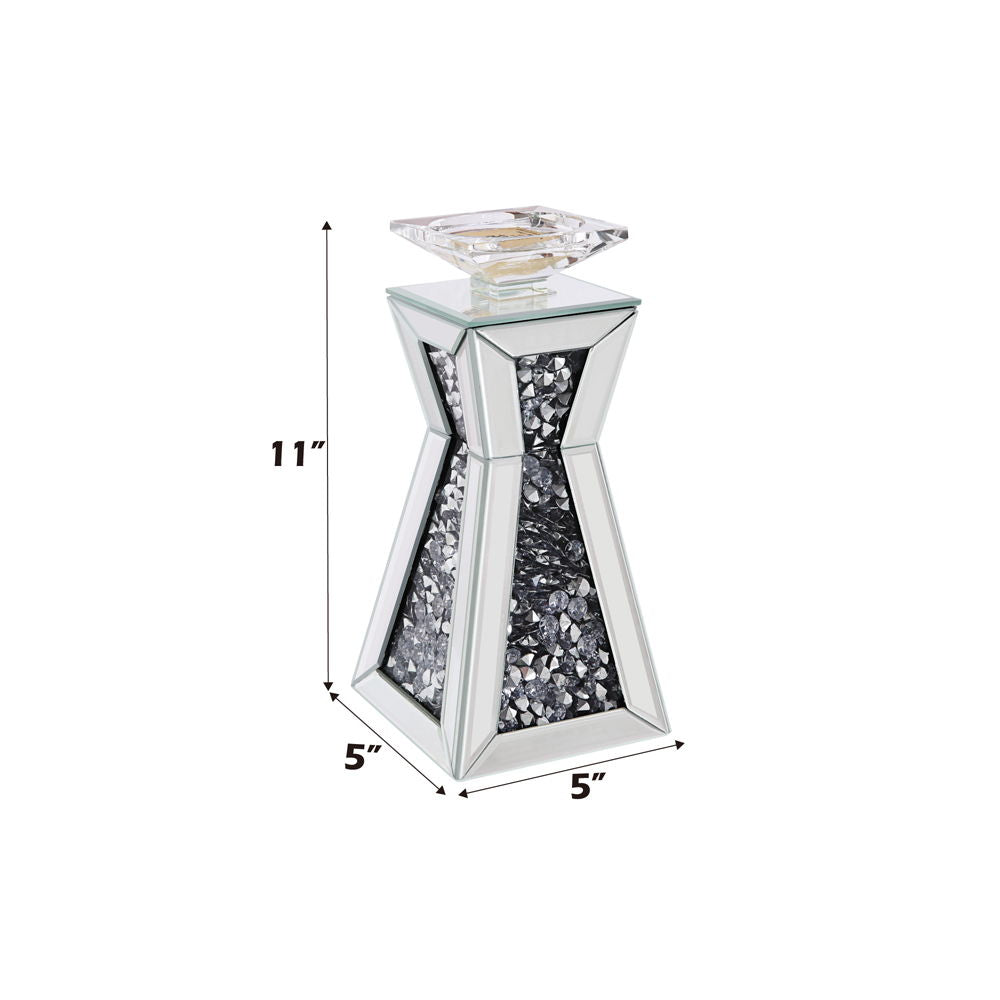 Nowles - 11" Candle Holder (Set of 2) - Mirrored, Faux Diamonds - Urban Living Furniture (Los Angeles, CA)