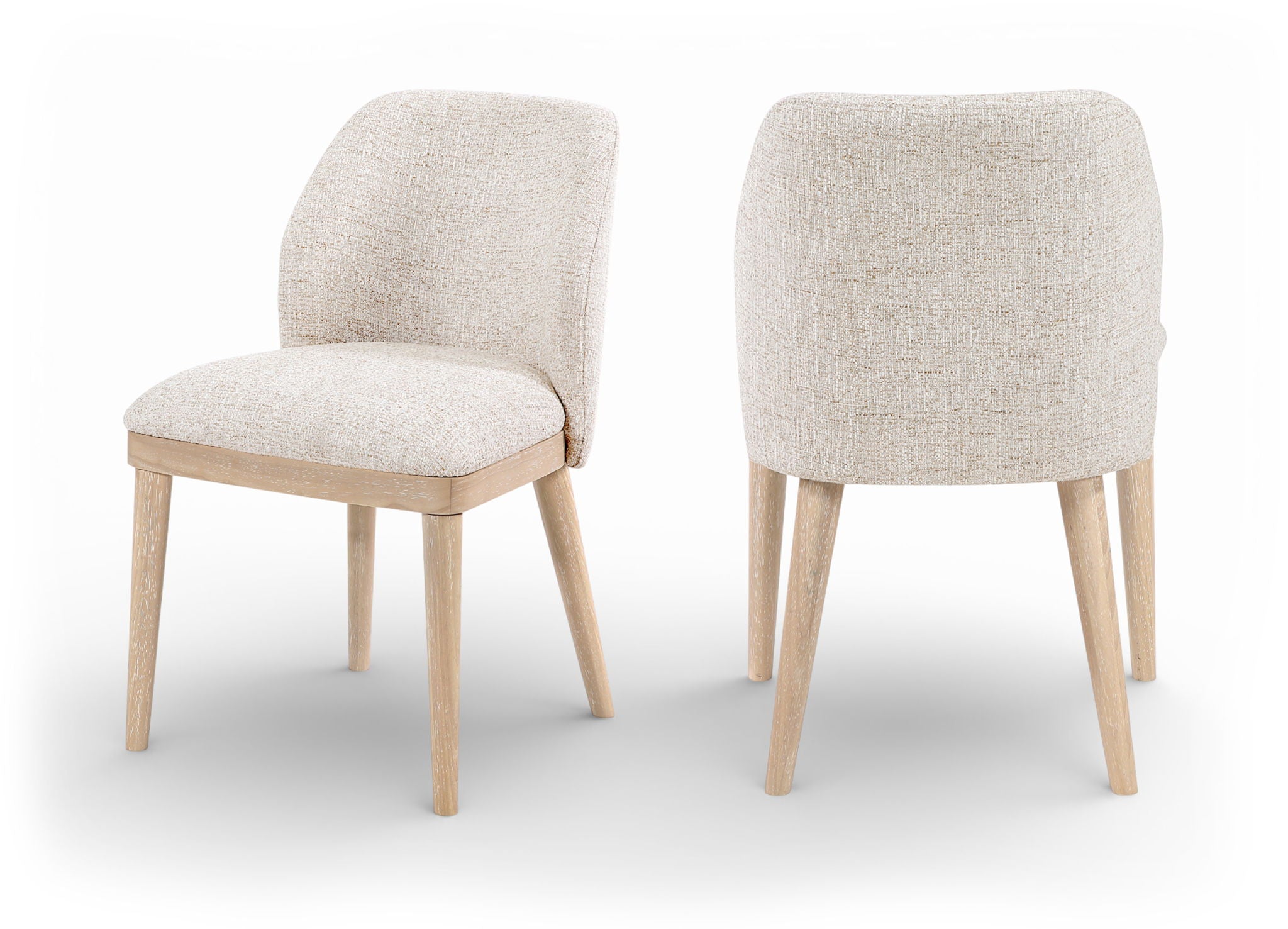 Valeo - Linen Textured Fabric Upholstered Dining Chair (Set of 2) - Painted Natural Base - Urban Living Furniture (Los Angeles, CA)