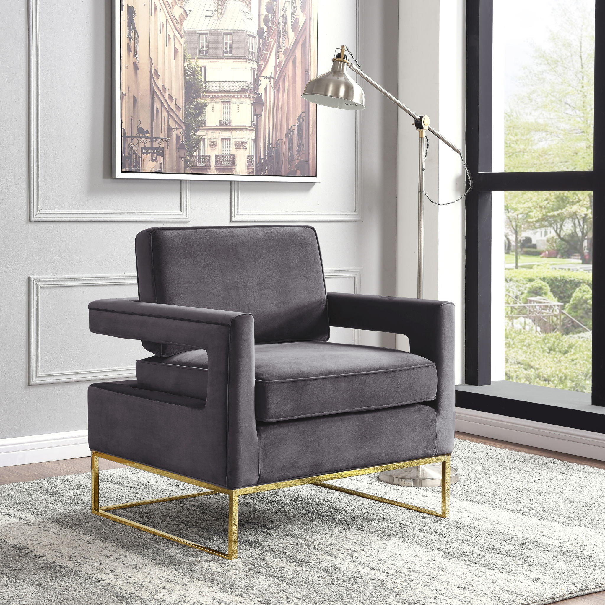 Noah - Accent Chair with Gold Legs - Urban Living Furniture (Los Angeles, CA)