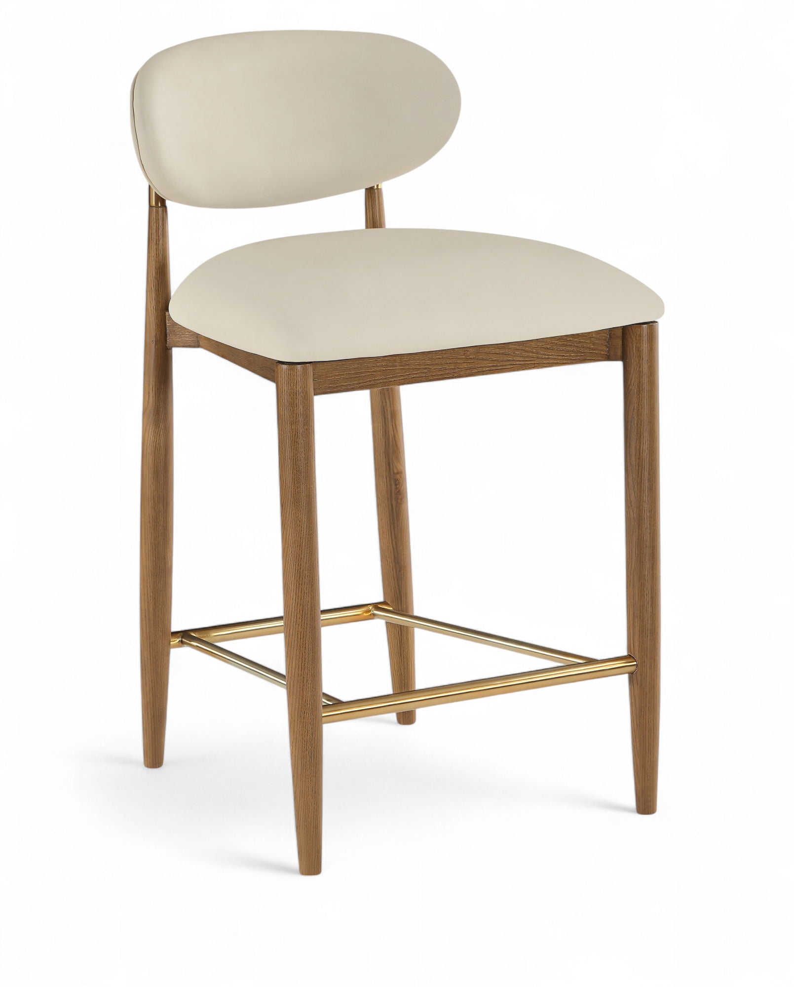 Riccio - Stool - Walnut And Gold Frame - Urban Living Furniture (Los Angeles, CA)