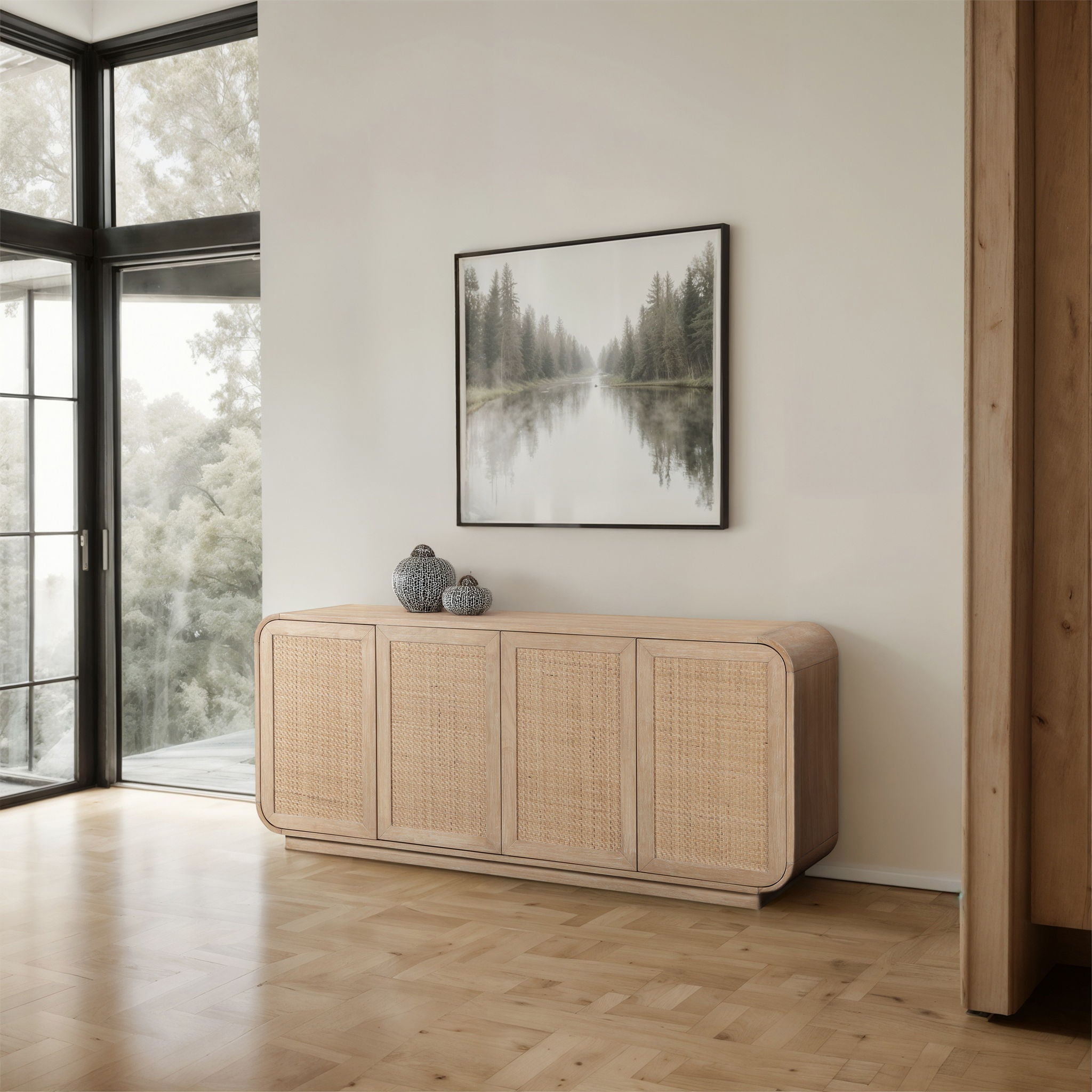 Windsor - 72" Rubberwood Sideboard / Buffet - Natural - Urban Living Furniture (Los Angeles, CA)