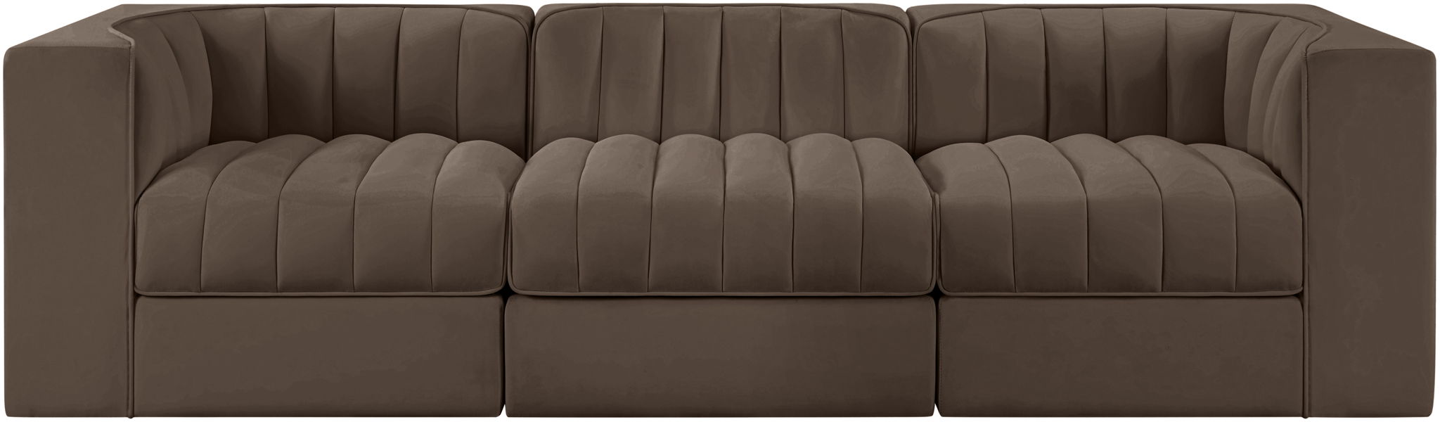Rummi - Velvet Performance Fabric Upholstered 3 Piece Modular Sofa - Urban Living Furniture (Los Angeles, CA)
