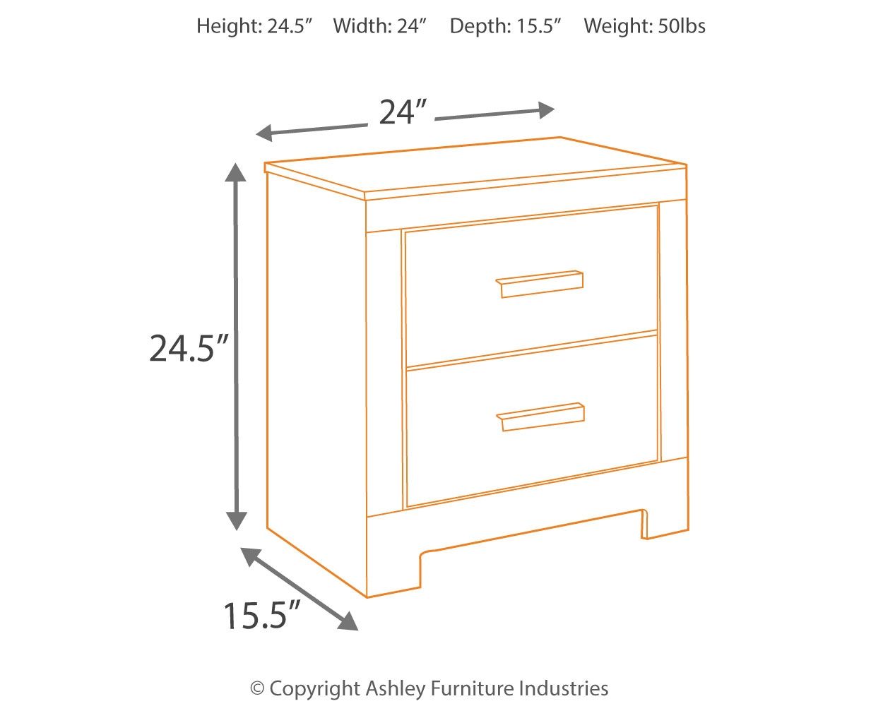 Culverbach - Gray - Two Drawer Night Stand - Urban Living Furniture (Los Angeles, CA)