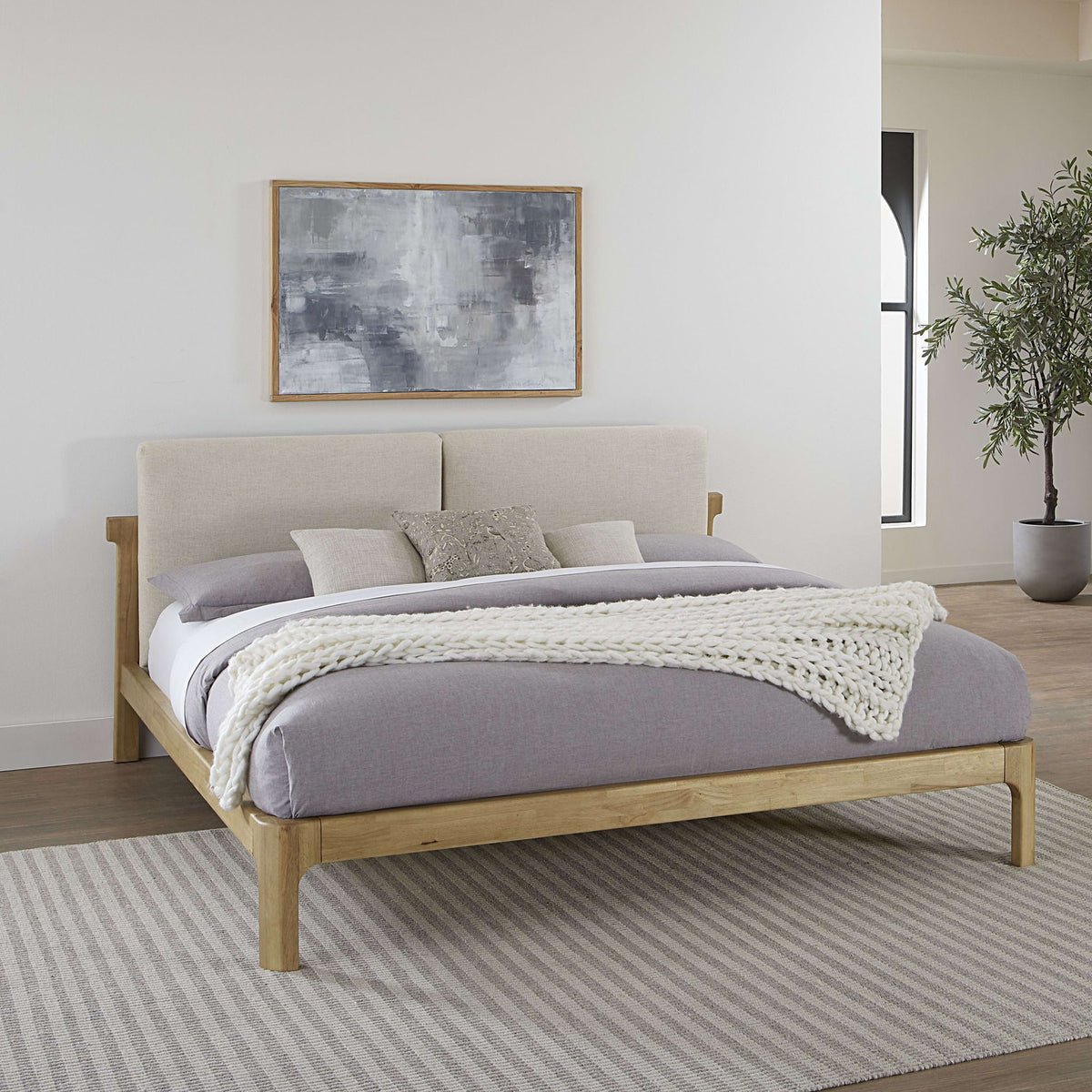 Furano - Upholstered Two Cushion Platform Bed