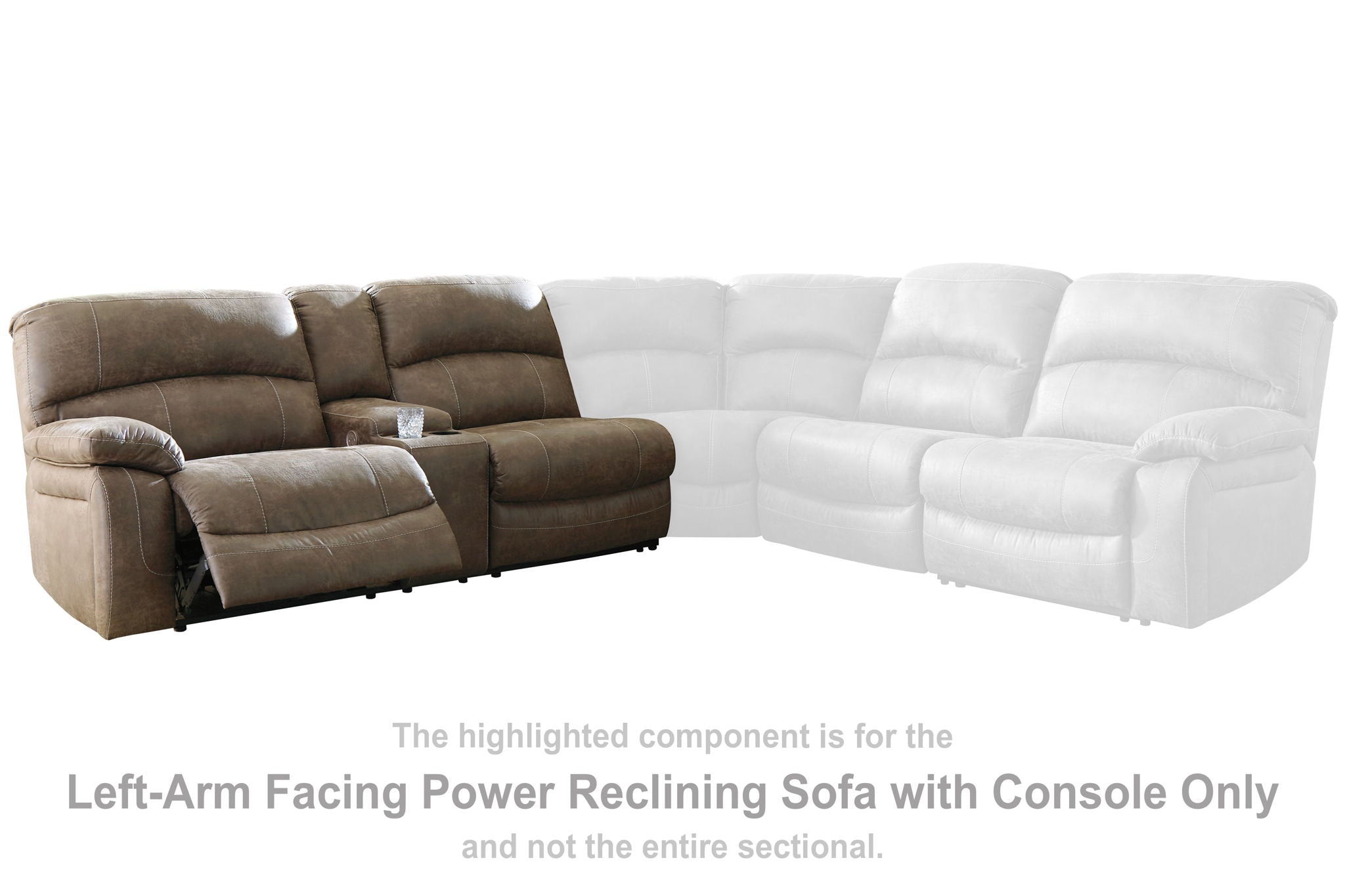 Segburg - Driftwood - LAF REC Power Sofa w/Console - Urban Living Furniture (Los Angeles, CA)