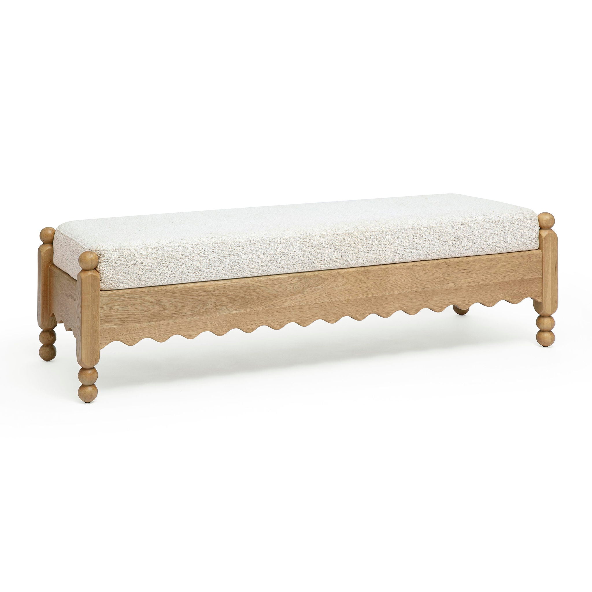 Thelma - Performance Basketweave Bench - Cream