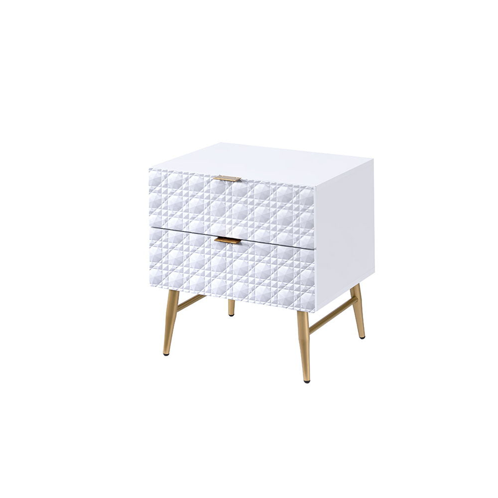 Maisey II - Nightstand - White & Gold - Urban Living Furniture (Los Angeles, CA)