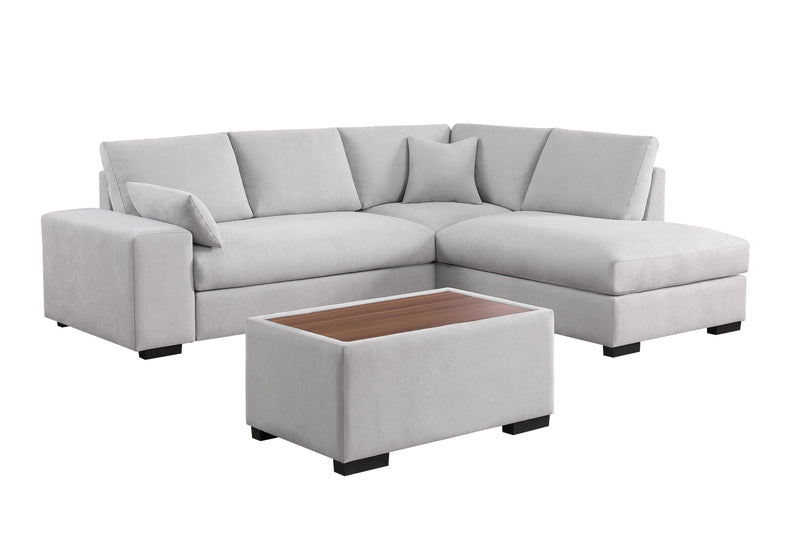 Joshua - 100" Sectional Sofa with Right Facing Chaise and Console Ottoman - Urban Living Furniture (Los Angeles, CA)