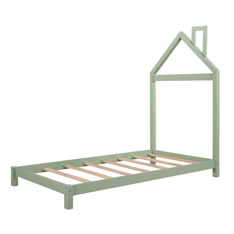 Platform Bed With House Shaped Headboard