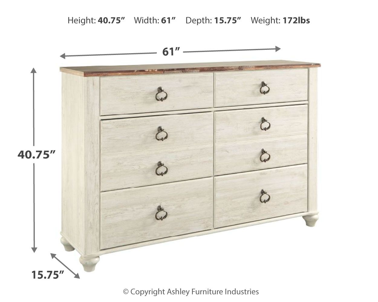 Willowton - Dresser, Mirror - Urban Living Furniture (Los Angeles, CA)