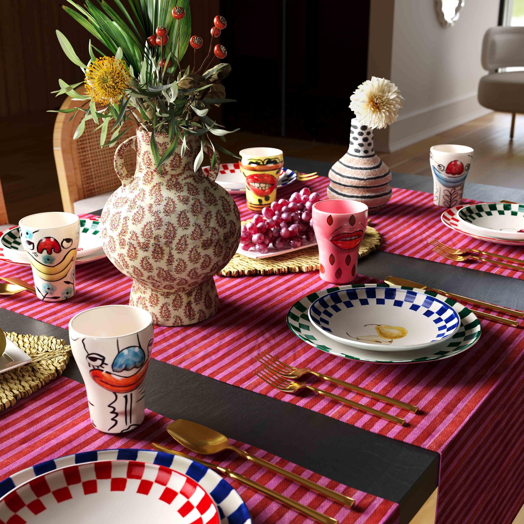 Cotton Mache - Paisley Vase - Peach - Urban Living Furniture (Los Angeles, CA)
