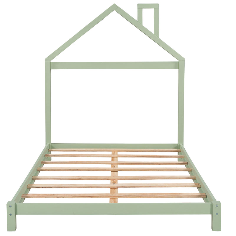 Platform Bed With House Shaped Headboard