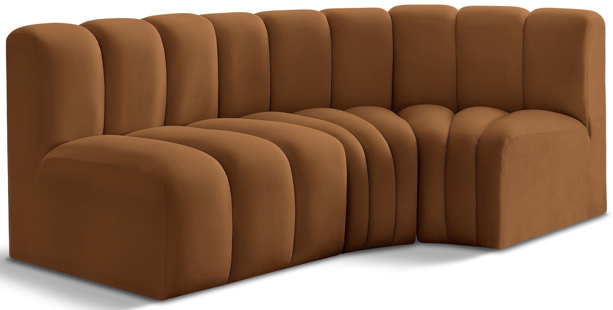 Arc - Velvet 3 Piece Sofa - Saddle - Urban Living Furniture (Los Angeles, CA)
