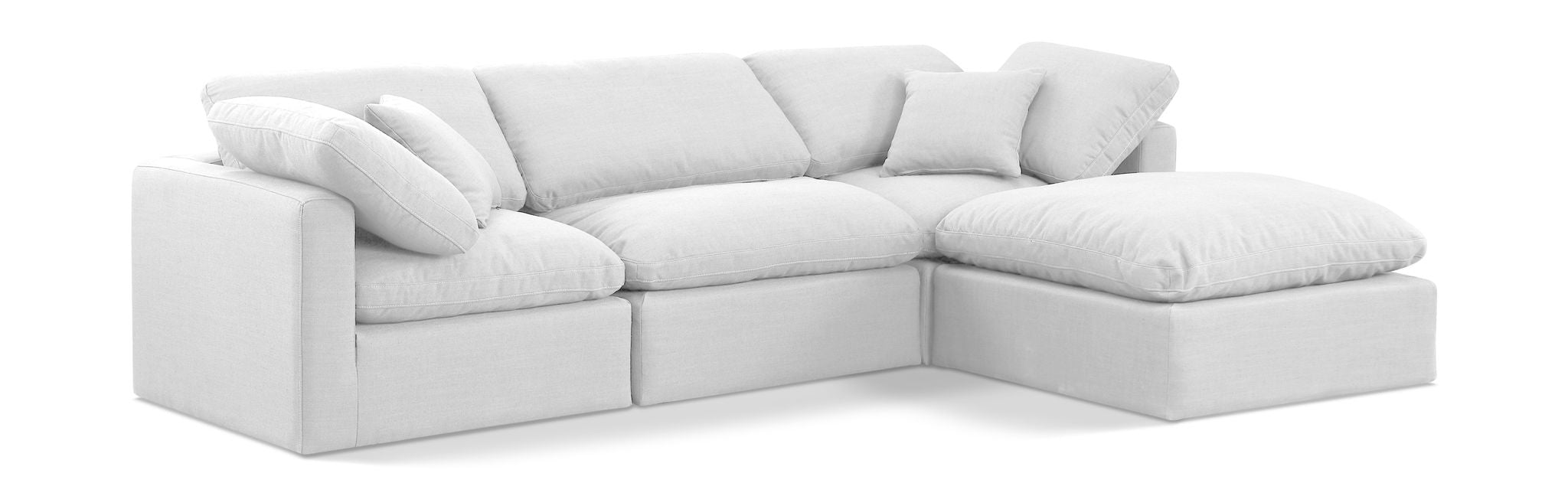 Indulge - Linen 4 Piece Modular Sectional With Chaise - White - Urban Living Furniture (Los Angeles, CA)
