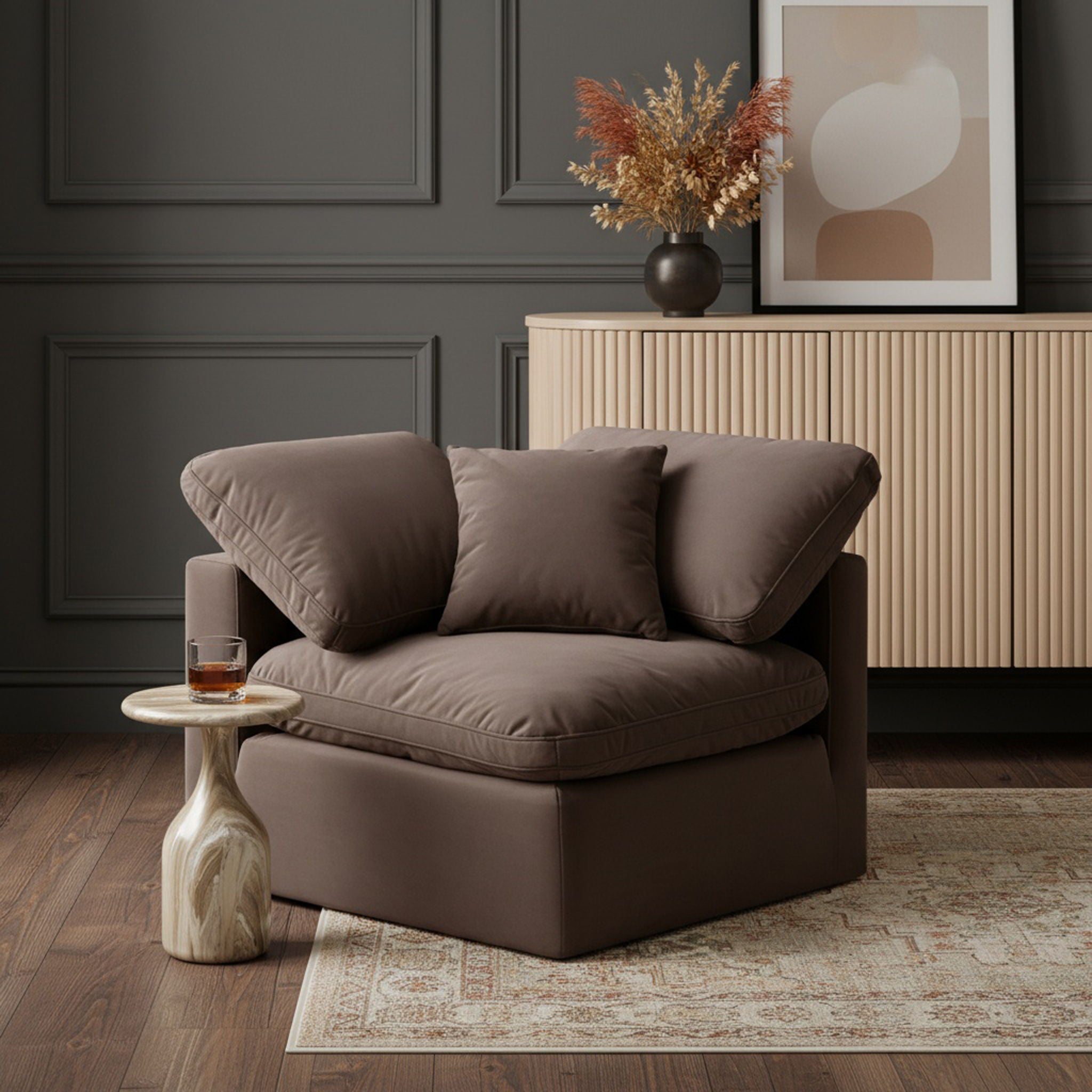 Indulge - Velvet Corner Chair - Urban Living Furniture (Los Angeles, CA)