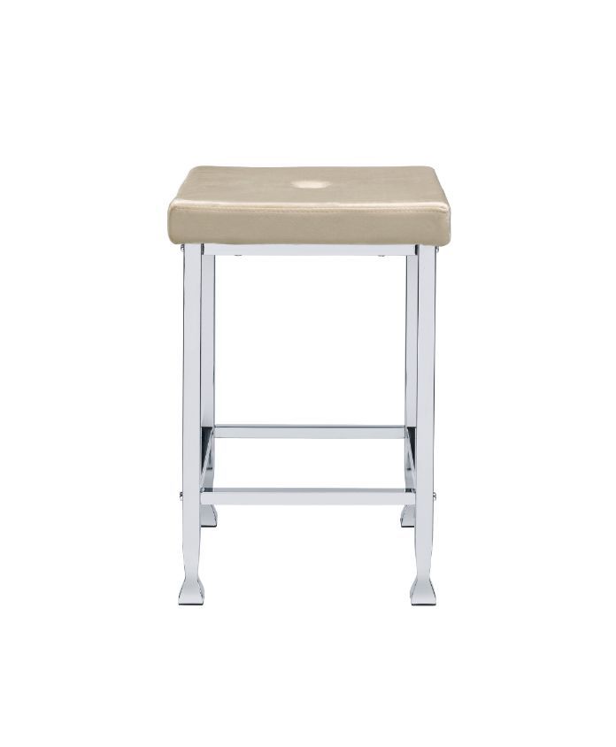 Raine - Stool (Set of 2) - Beige Velvet & Chrome Finish - Urban Living Furniture (Los Angeles, CA)