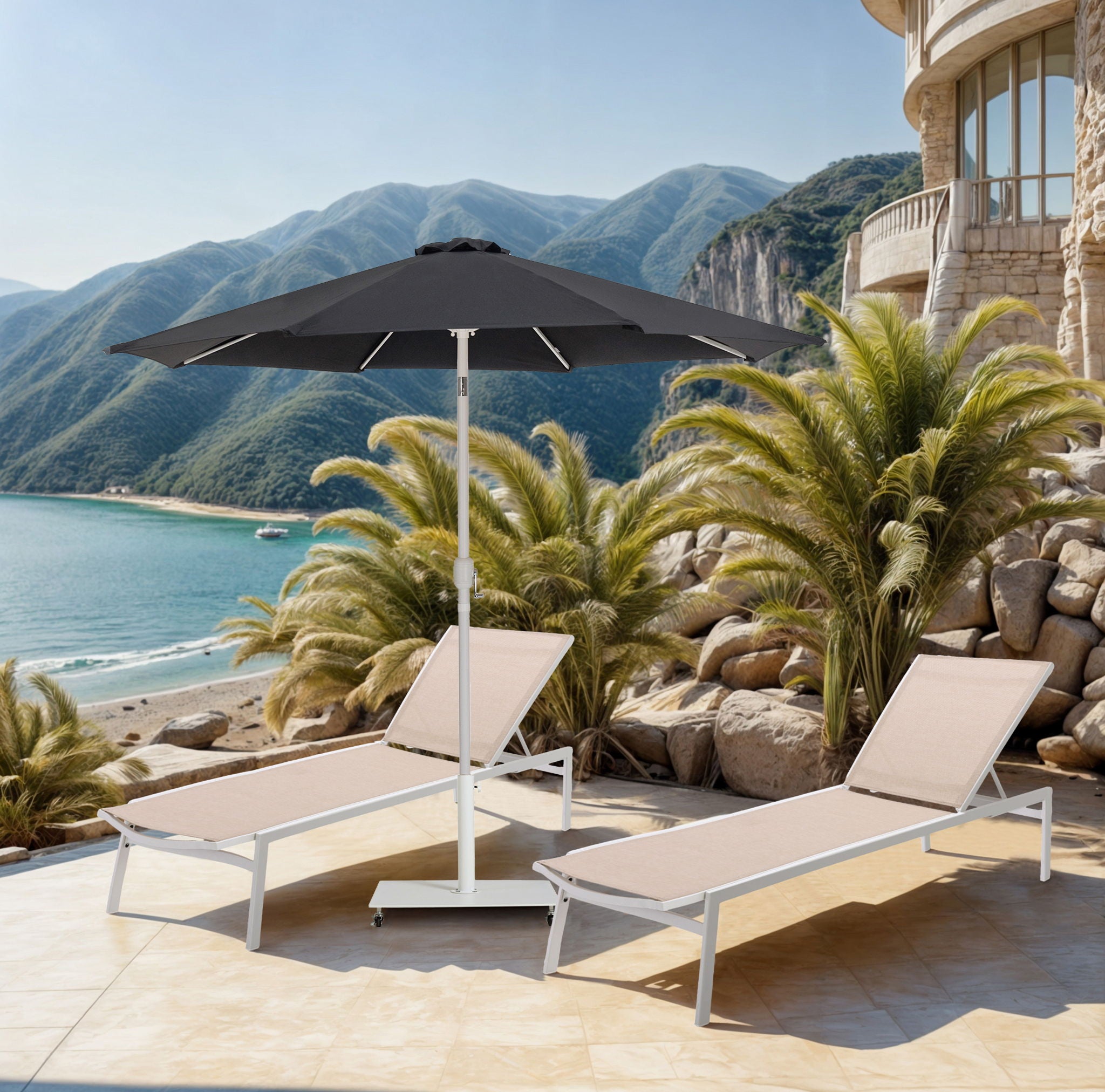 Fiji - Aluminum Patio Umbrella With Square White Base - Urban Living Furniture (Los Angeles, CA)
