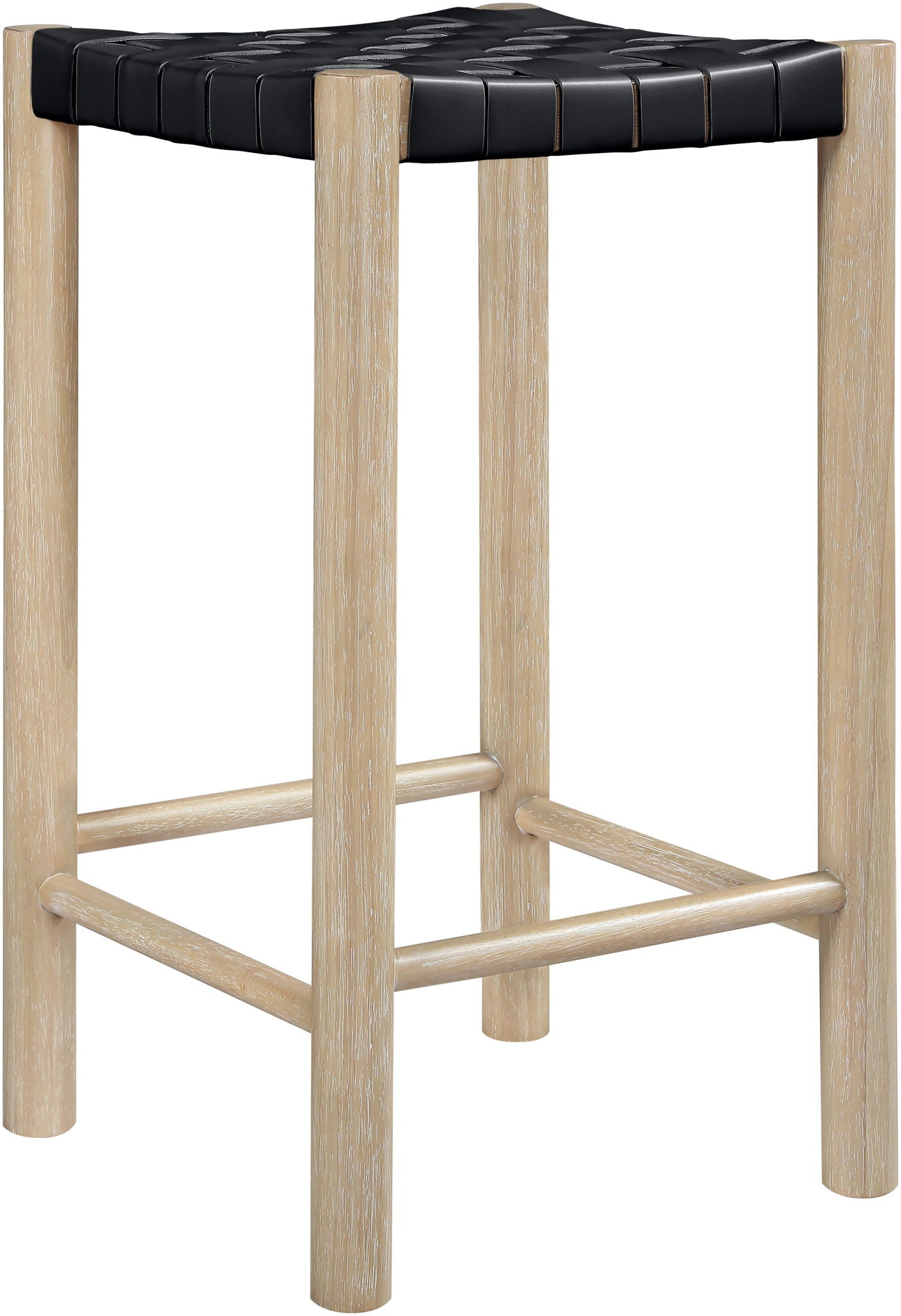 Entwine - Vegan Leather Upholstered Backless Counter Stool - Painted Natural - Urban Living Furniture (Los Angeles, CA)
