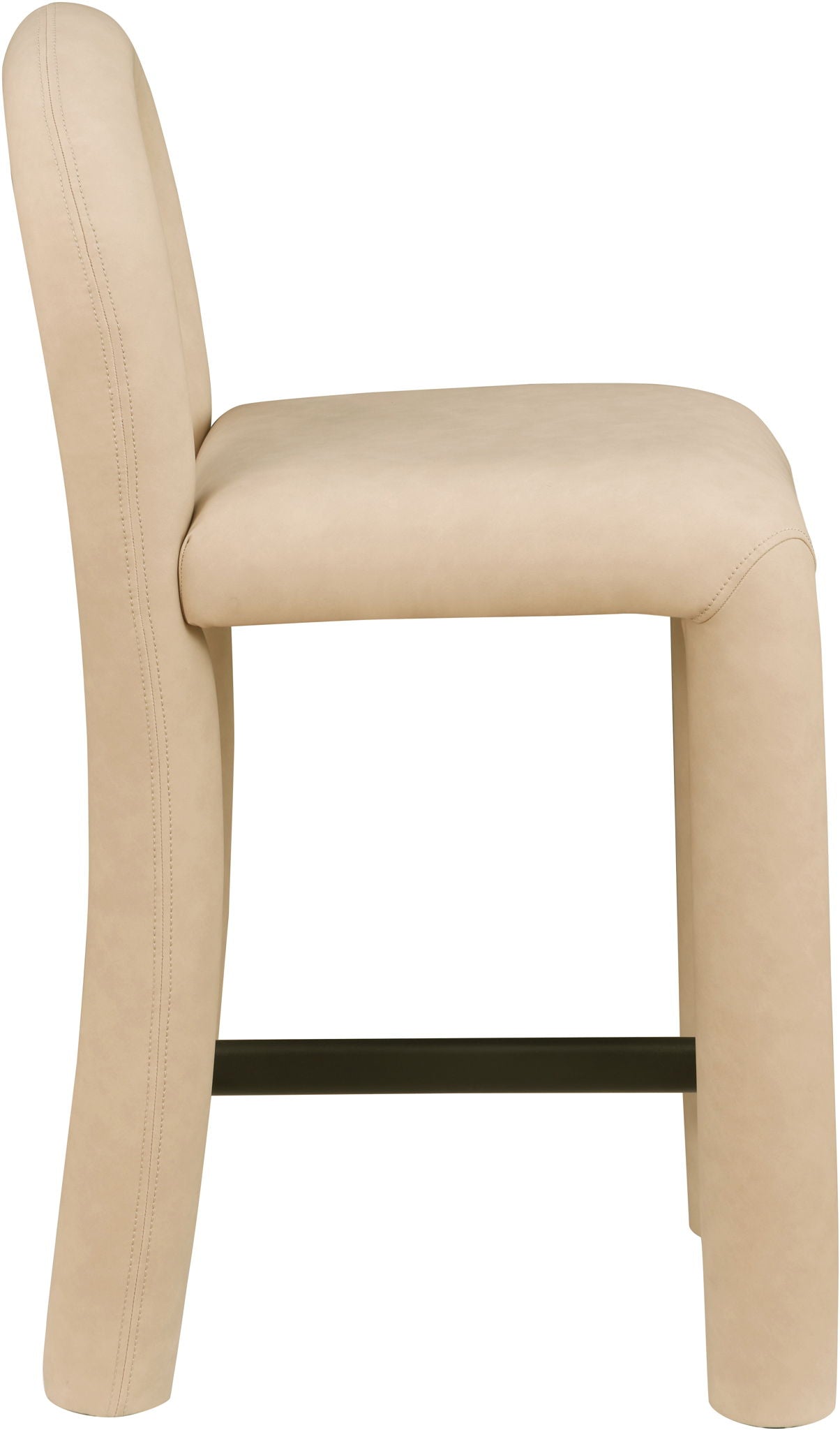 Amari - Vegan Leather and Boucle Fabric Stool - Urban Living Furniture (Los Angeles, CA)
