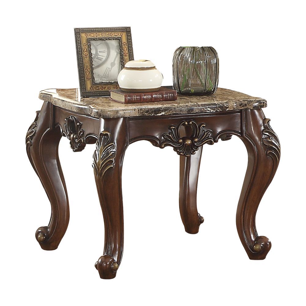 Devayne - End Table - Marble & Dark Walnut - Urban Living Furniture (Los Angeles, CA)