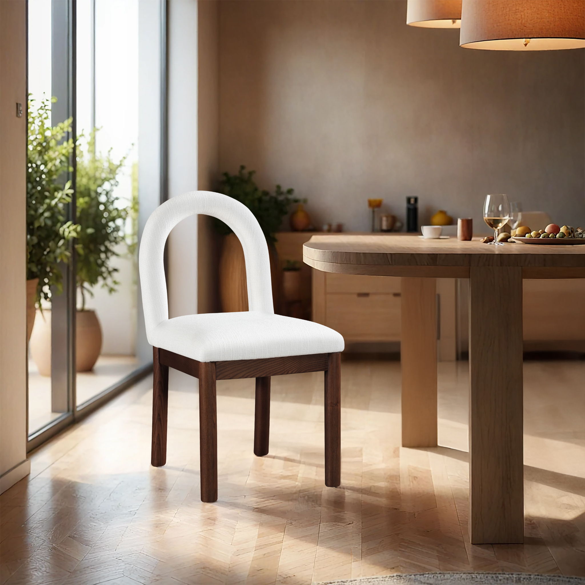 Conrad - Linen Dining Chair With Brown Legs - Urban Living Furniture (Los Angeles, CA)