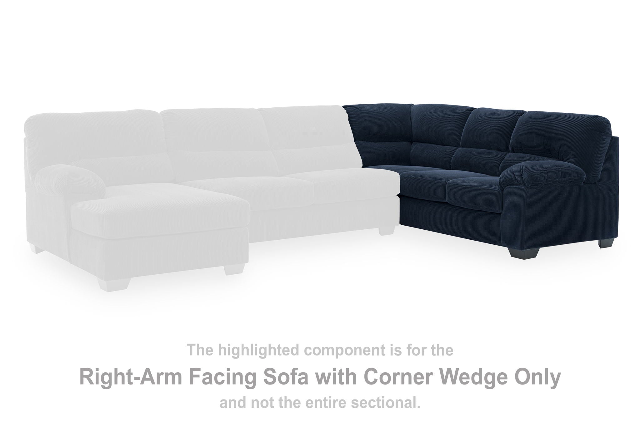SimpleJoy - RAF Sofa With Corner Wedge - Navy - Urban Living Furniture (Los Angeles, CA)