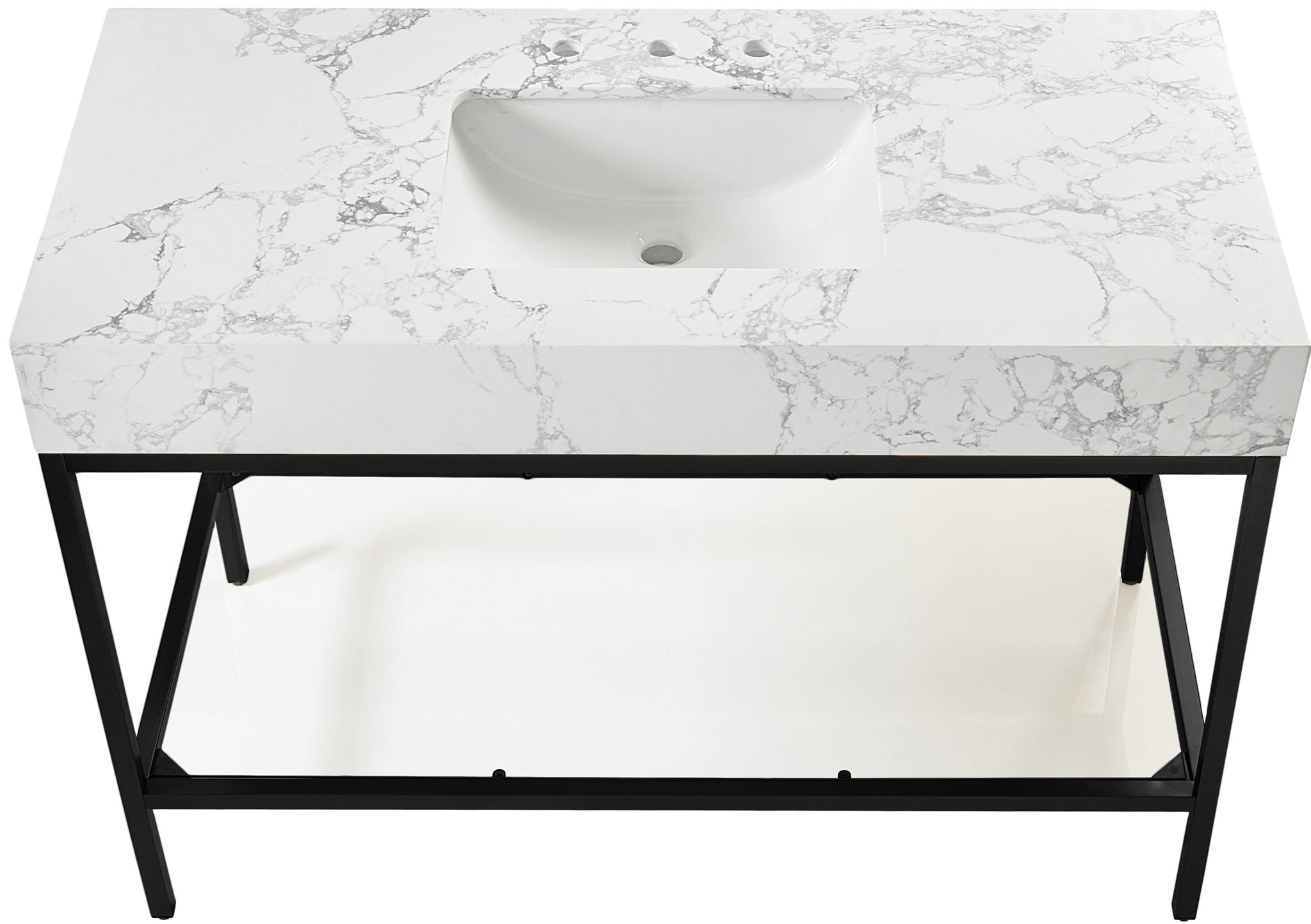 Marmo - Engineered Marble Bathroom Vanity With Black Base