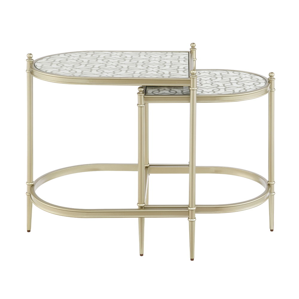 Zaba - Nesting Table - Glass Top & Silver - Urban Living Furniture (Los Angeles, CA)