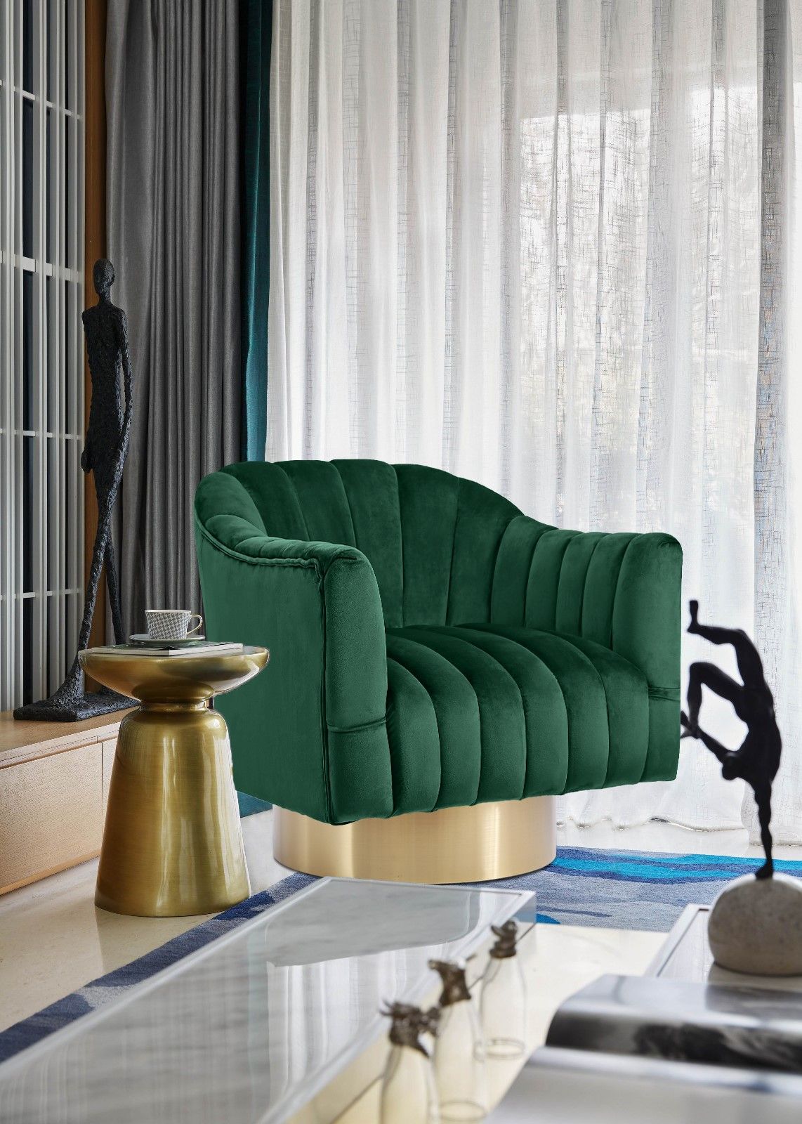 Farrah - Accent Chair with Gold Base - Urban Living Furniture (Los Angeles, CA)
