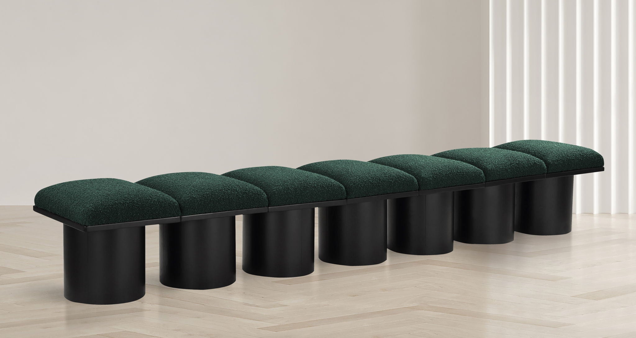 Pavilion - 7 Piece Modular Bench With Black Base
