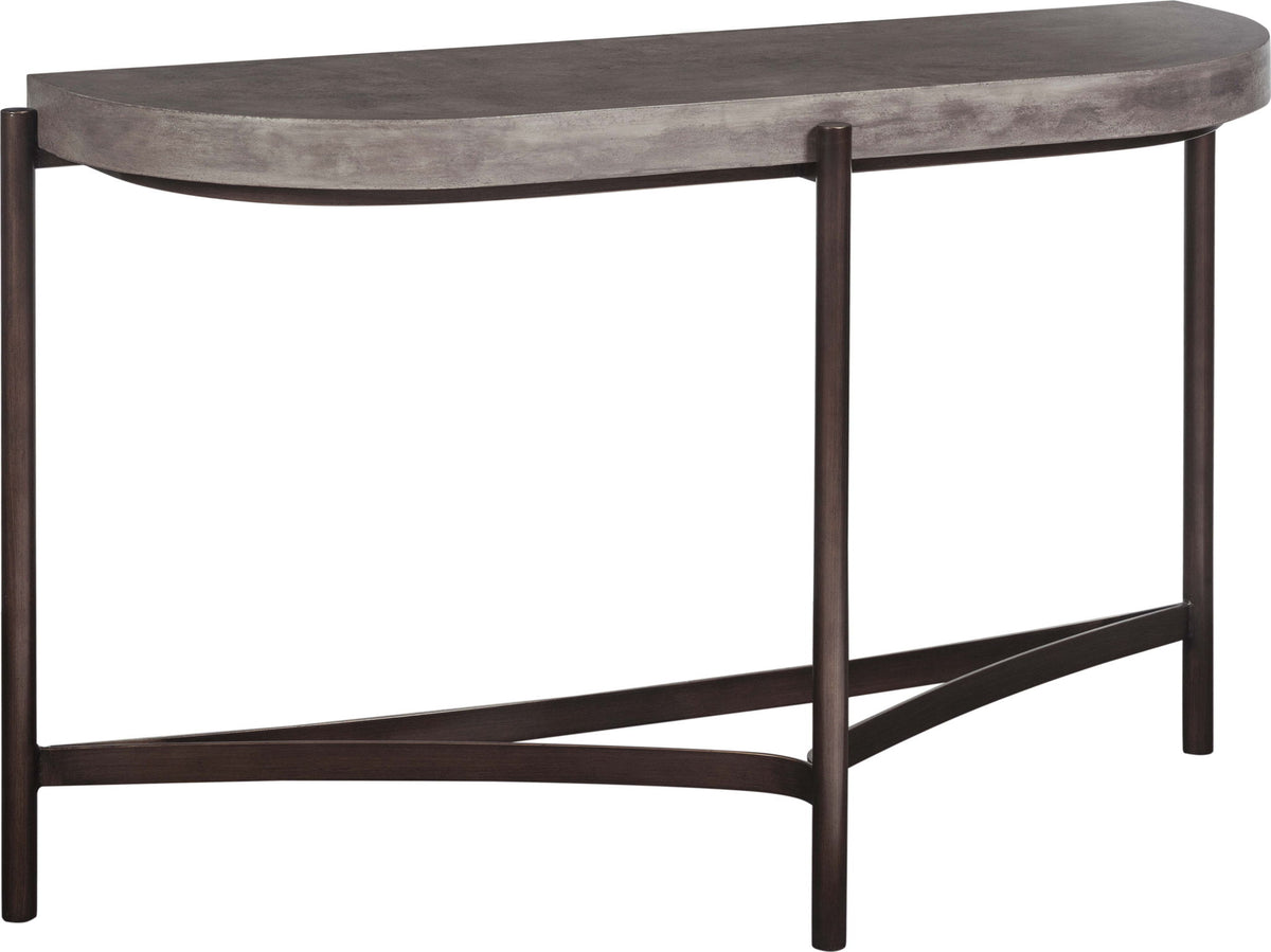 Lyon - Semi Circular Concrete And Metal Console Table