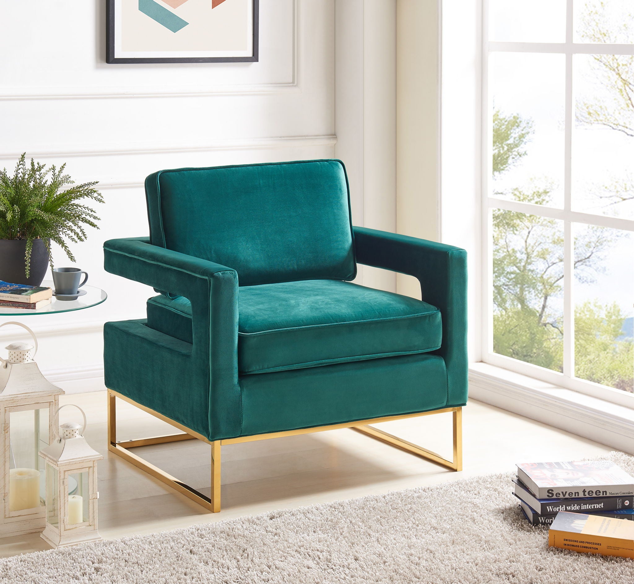 Noah - Accent Chair with Gold Legs - Urban Living Furniture (Los Angeles, CA)
