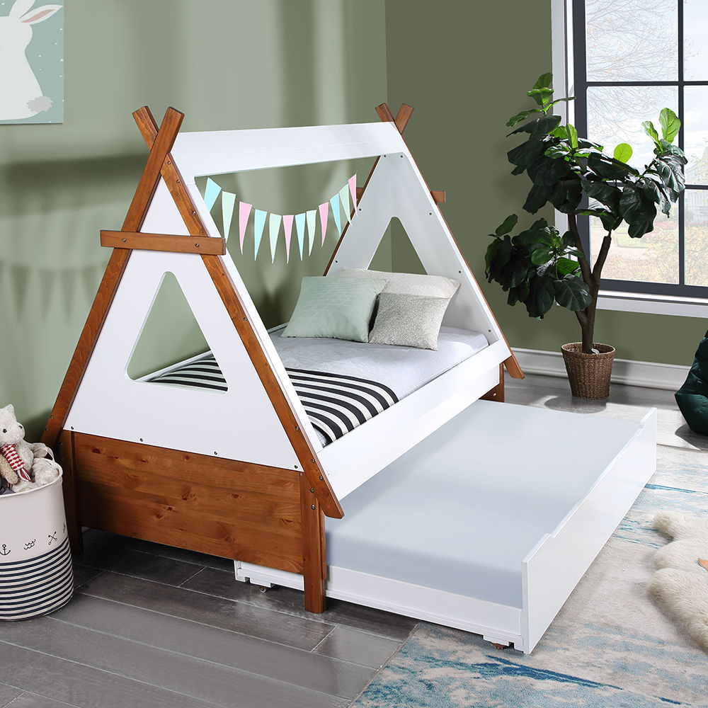 Loreen - Twin Bed - Oak & White - Urban Living Furniture (Los Angeles, CA)