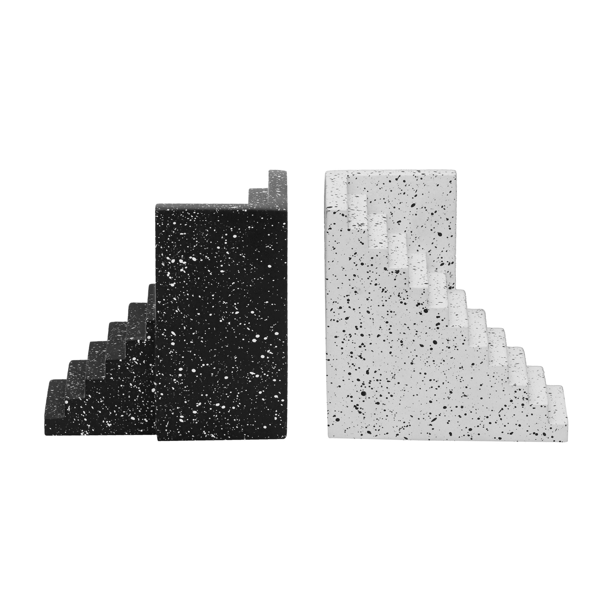 Gabby - Stairway Bookends - Speckled Black And White - Urban Living Furniture (Los Angeles, CA)