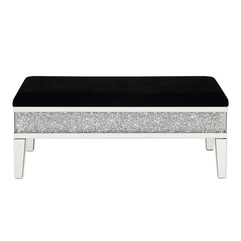 Noralie - 19" Bench With Storage - Mirrored & Faux Diamonds - Urban Living Furniture (Los Angeles, CA)