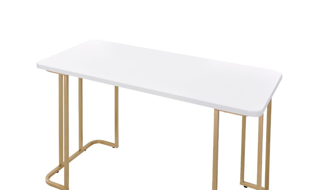 Estie - Writing Desk - White & Gold Finish - Urban Living Furniture (Los Angeles, CA)