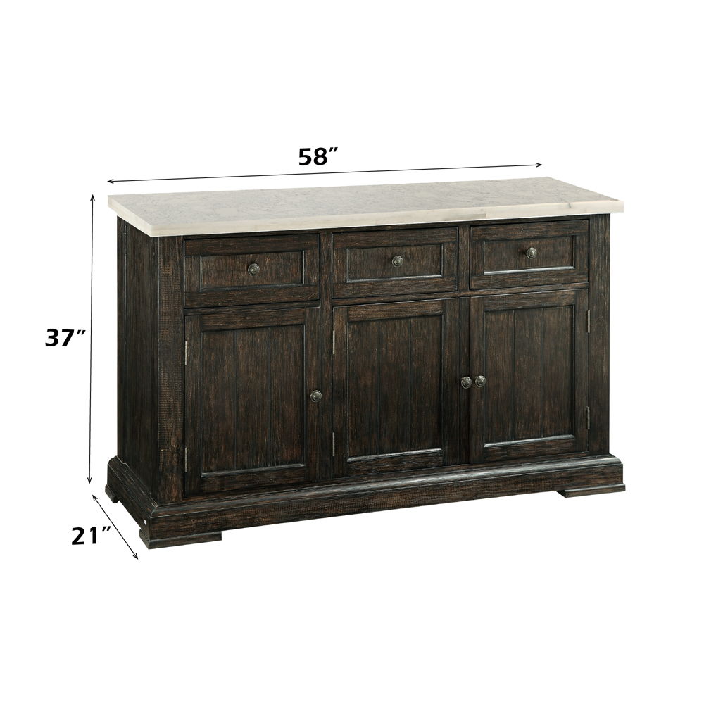 Nolan - Server - White Marble Top & Salvage Dark Oak - Urban Living Furniture (Los Angeles, CA)