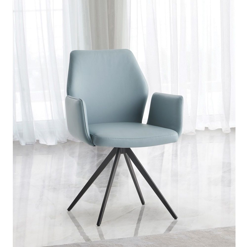 Segismunda - Side Chair With Swivel - Light Blue & Black - Urban Living Furniture (Los Angeles, CA)